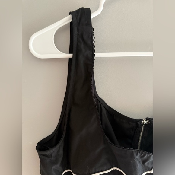 Forever 21 Womens Black Corset Cropped Tank Top SZ MD New Bow Summer Coquette - Picture 2 of 8